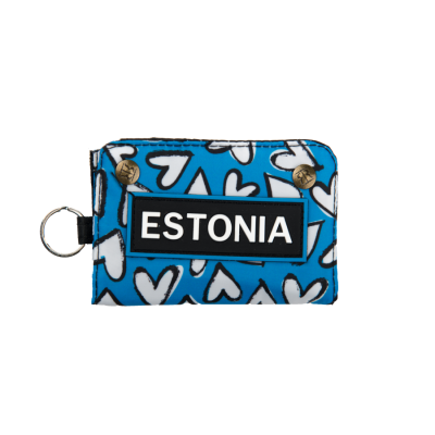 Rahakott Estonia südametega sinine