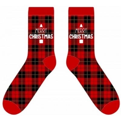 Meeste jõulusokid ruudulise mustriga