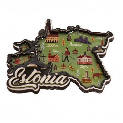 Magnet Estonia kaardiga roheline