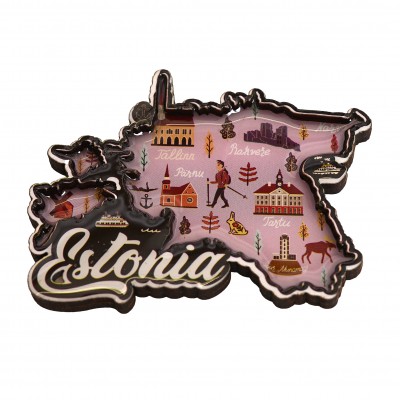 Magnet Estonia kaardiga roosa