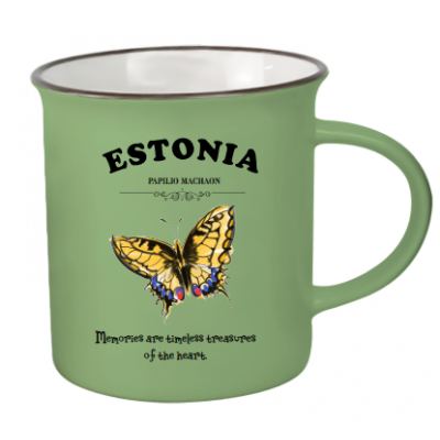 Eesti kunsti roheline kruus rahvusliblikaga